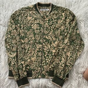 NAF NAF Green and Tan Patterned Jacket